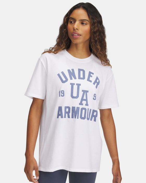 تيشيرت UA هيفي ويت أوفرسايز كوليجيت بأكمام قصيرة للنساء image number 0
